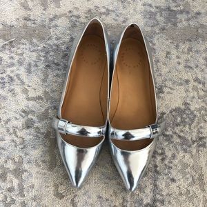 Marc Jacobs Silver Metallic Ballet Flats